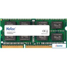 Оперативная память Netac Basic 8GB DDR3 SODIMM PC3-12800 NTBSD3N16SP-08